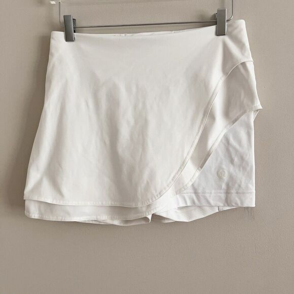 Lululemon Asymmetrical Layered High Rise Skort size 8 White Tennis Pickleball - Picture 3 of 14